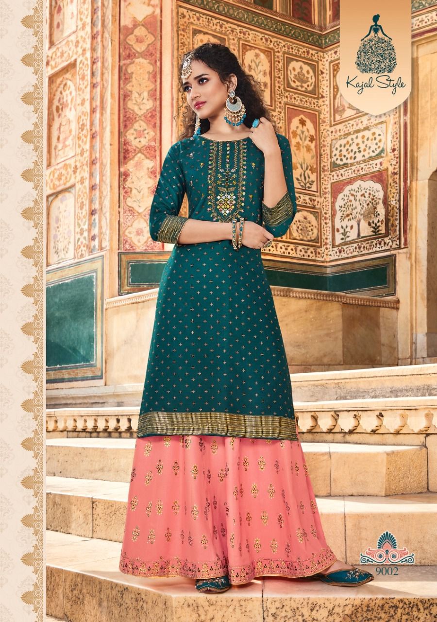 Fashion Label 9 New Exclusive Wear Rayon Embroidery Kurti With Bottom Collection